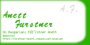 anett furstner business card