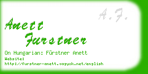 anett furstner business card